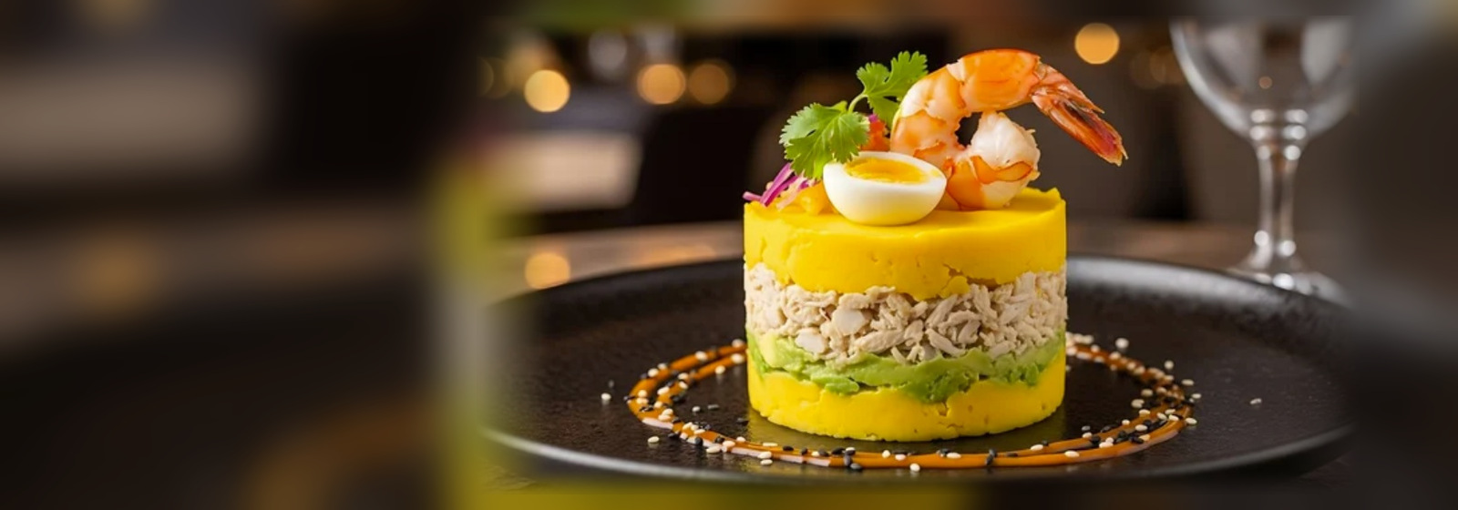 Causa limeña presentada en restaurante