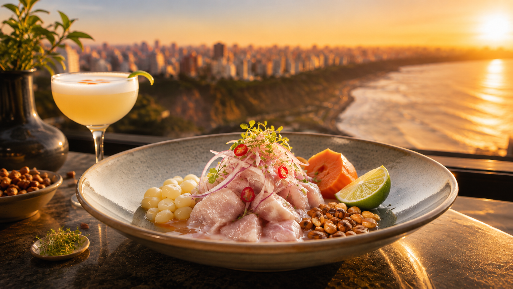 Ceviche peruano de alta cocina